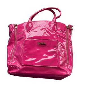 Imoshion pink patent leather bag with beautiful lining inside.